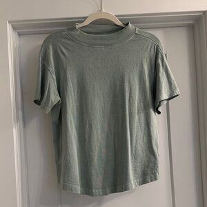 Light Sage Mock Neck Short Sleeve Tee
